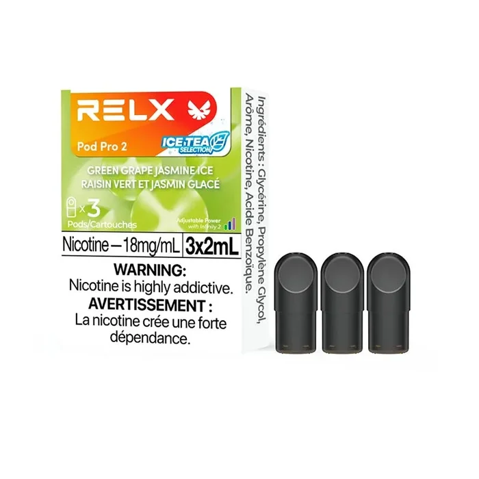 RELX Pod Pro 2 – Green Grape Jasmine Ice (3 Pack) (ON)