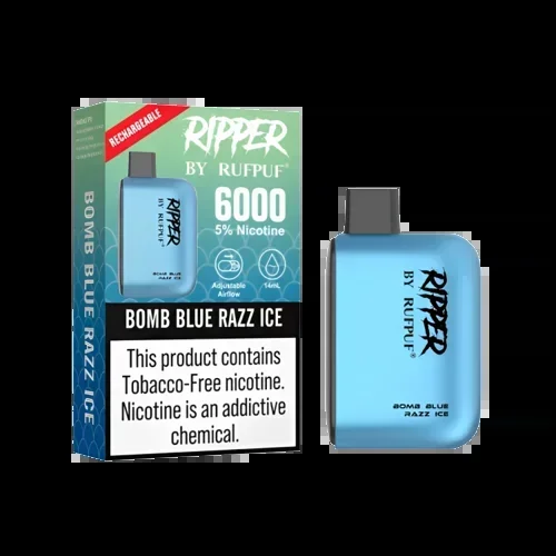RIPPER BY RUFPUF – Disposable Bomb Blue Razz Ice 6000 Puffs 5%