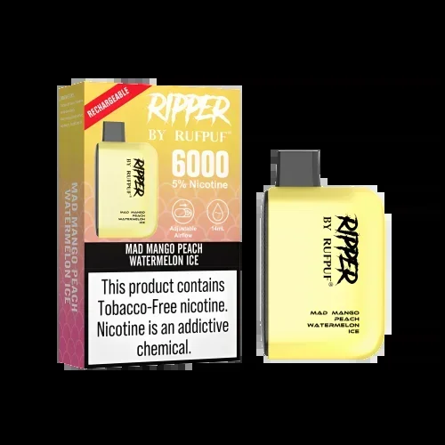 RIPPER BY RUFPUF – Disposable Mad Mango Peach Watermelon Ice 6000 Puffs 5%