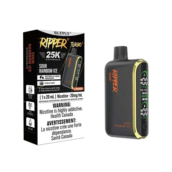 Ripper Turbo 3 25K Disposable – Sour Rainbow Ice