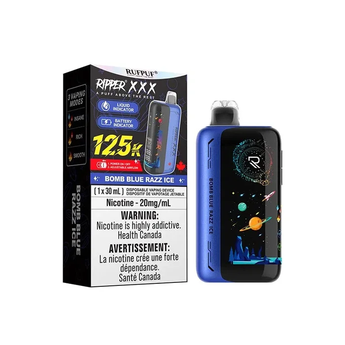 Ripper XXX 125K Disposable – Bomb Blue Razz Ice