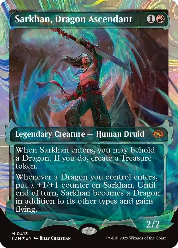 Sarkhan, Dragon Ascendant (0413) (Showcase) (Halo Foil) (413) (TDM)
