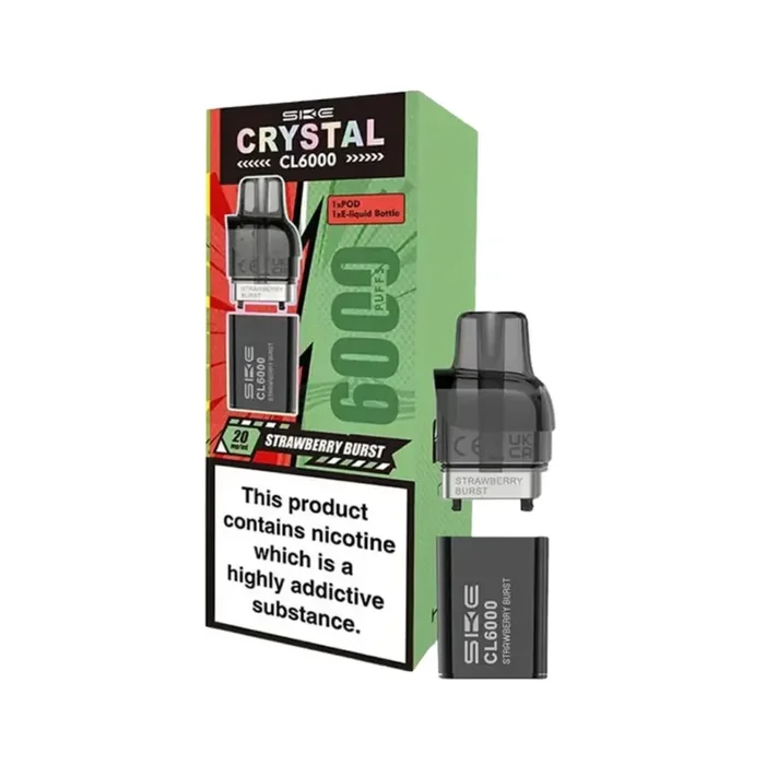 SKE Crystal CL6000 Strawberry Burst Prefilled Vape Pods