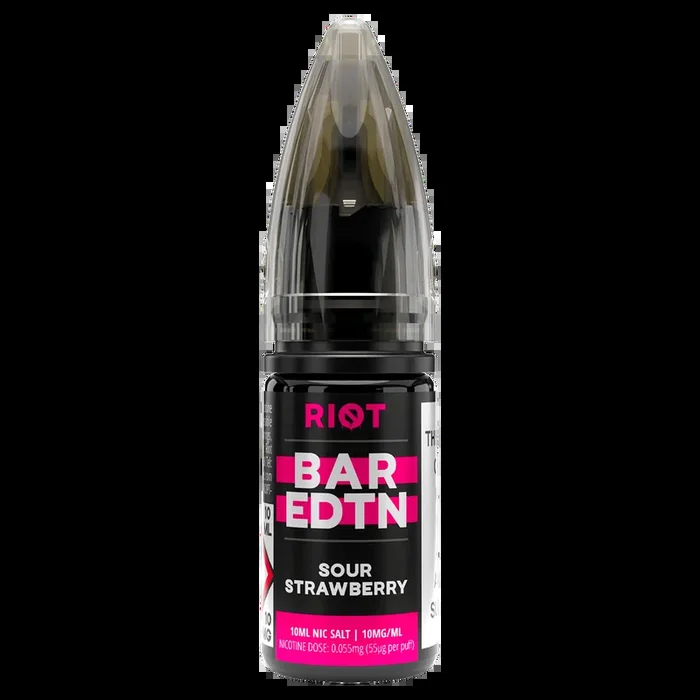 Sour Strawberry Riot Bar EDTN Nic Salt 10ml