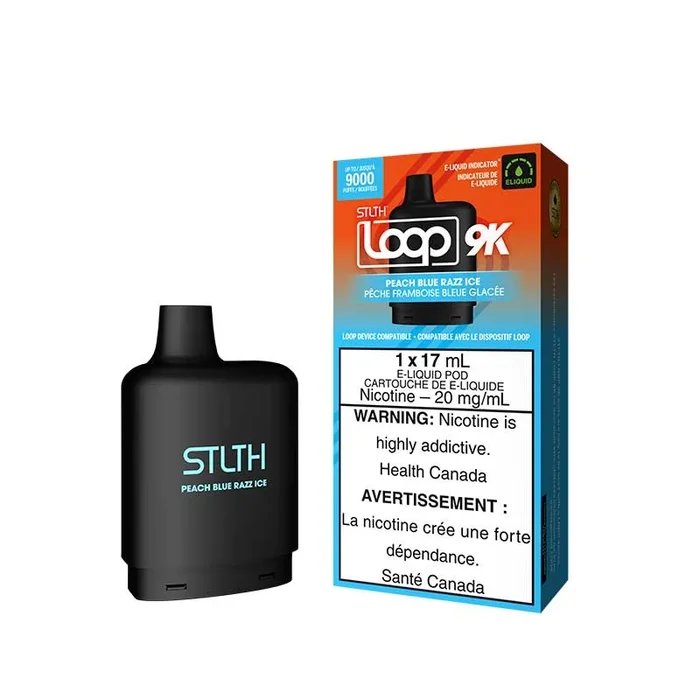 STLTH LOOP 9K Pod Pack – Peach Blue Razz Ice