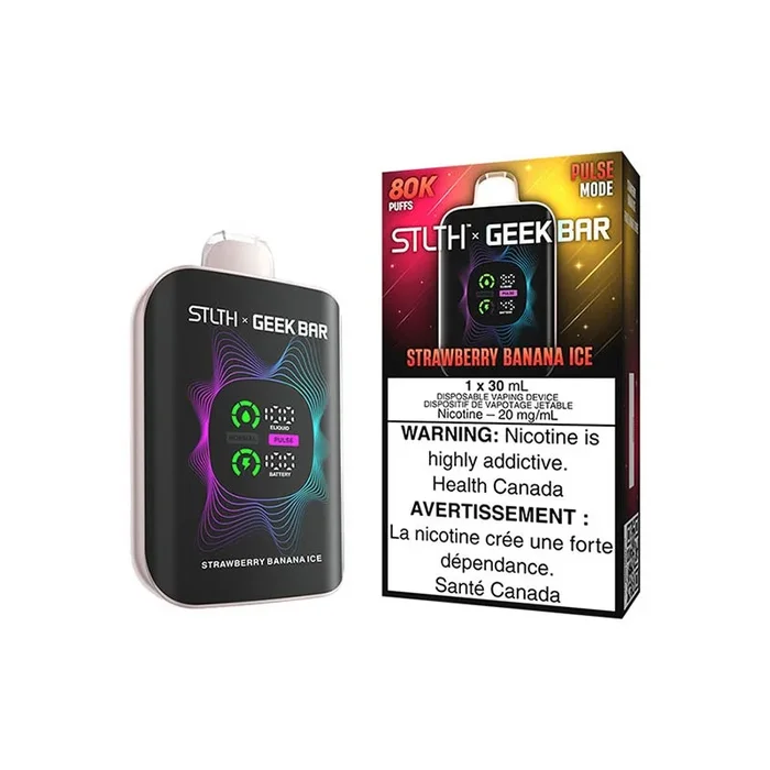 STLTH x Geek Bar 80K Disposable – Strawberry Banana Ice (ON)