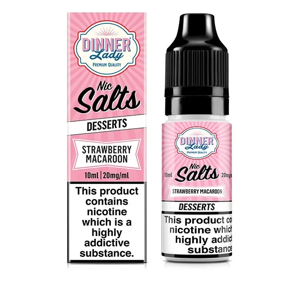 Strawberry Macaroon Nic Salt E-Liquid by Dinner Lady 10ml