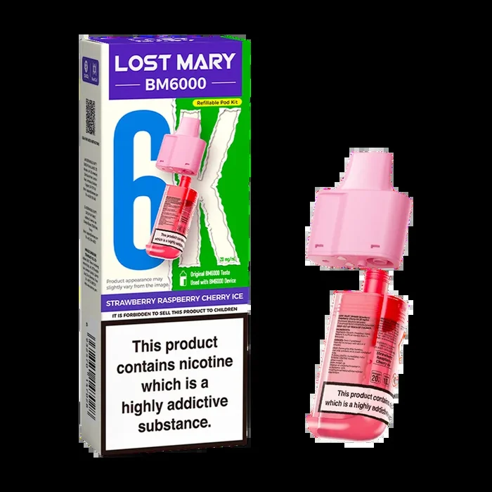 Strawberry Raspberry Cherry Ice Lost Mary BM6000 Refill Pack