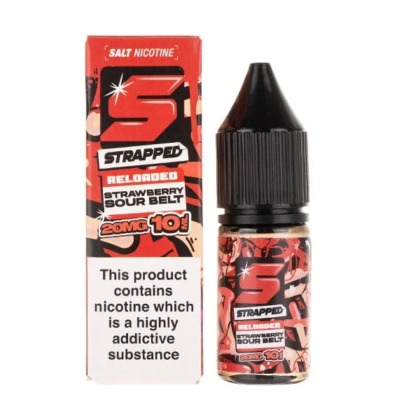 Strawberry Sour Belt Nic Salt E-Liquid by Strapped Reloaded