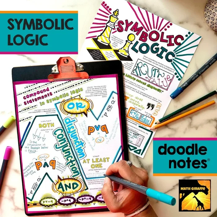 Symbolic Logic Doodle Notes – Truth Tables, Conjunctions, & Disjunctions