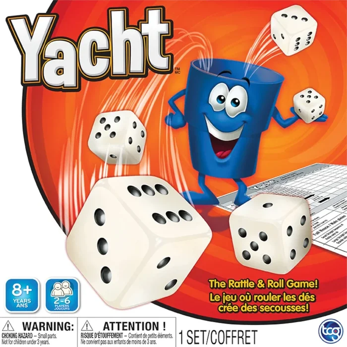TCG Toys Yacht Family Fun Rattle and Roll Game, White and Blue