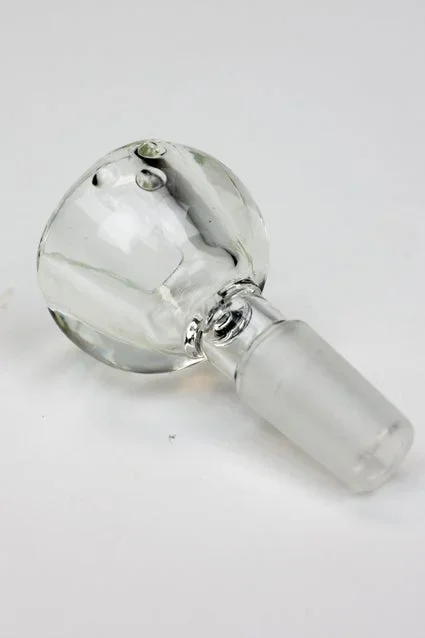 Three dots round thick glass bowl