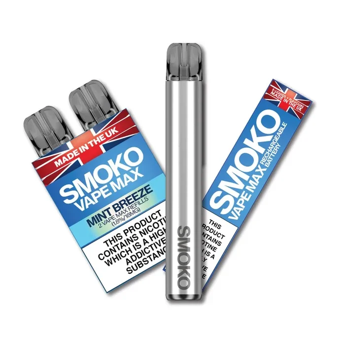VAPE MAX STARTER KIT + 1 PACK MINT BREEZE 1.8% VAPE MAX REFILLS