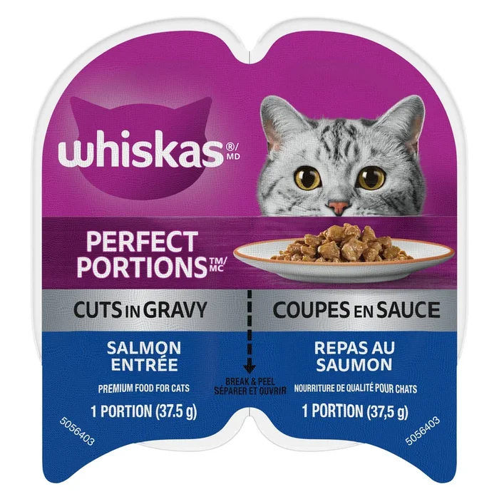 Whiskas Perfect Portions Salmon Cuts in Gravy Cat Food, 75-g